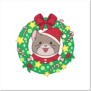 Christmas wreath Posters and Art